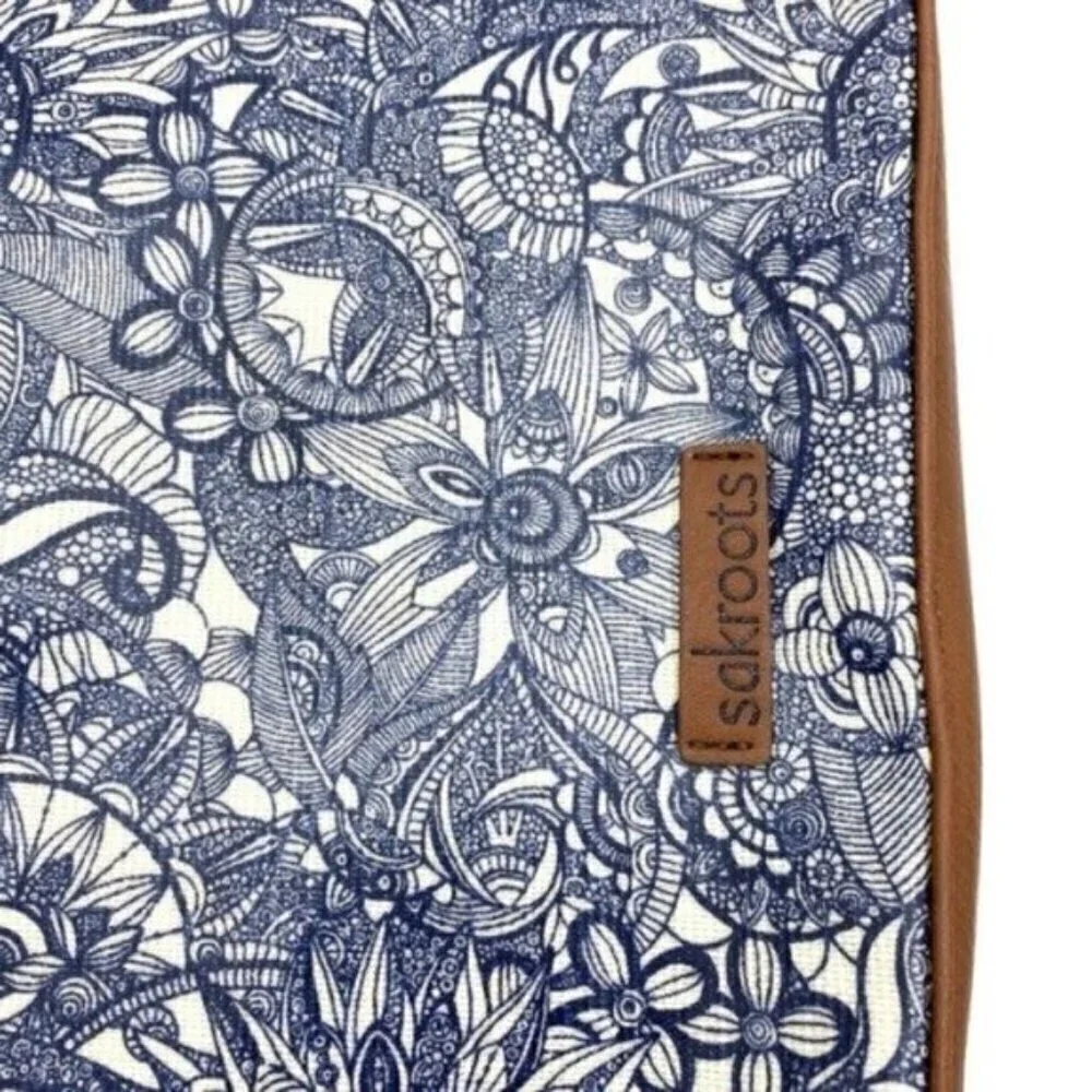 Sakroots Navy Blue Spirit Desert Floral Crossbody Trip Bag - Picture 3 of 16